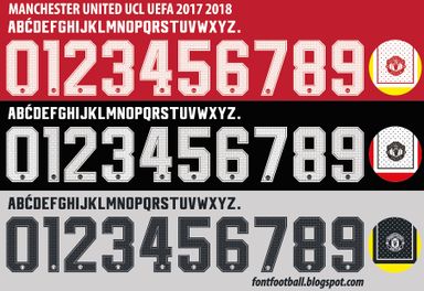 Font Vector Manchester United UCL 2017 2018 kit