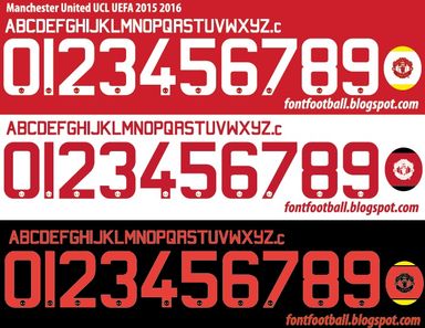 Font Vector Manchester United UCL 2015 2016 kit
