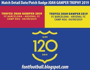 Font Vector Match Detail on Shirt Joan Gamper Barcelona vs Arsenal 2019