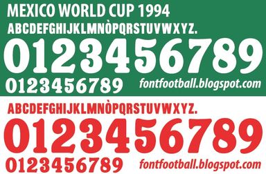 Font Vector Mexico World Cup 1994 kit