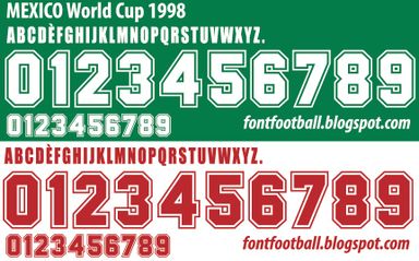 Font Vector Mexico World Cup 1998 kit
