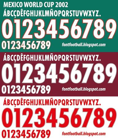 Font Vector Mexico World Cup 2002 kit