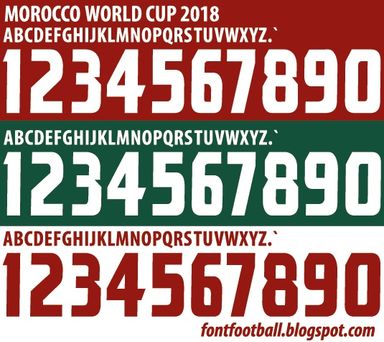 Font Vector Morocco World Cup 2018 kit