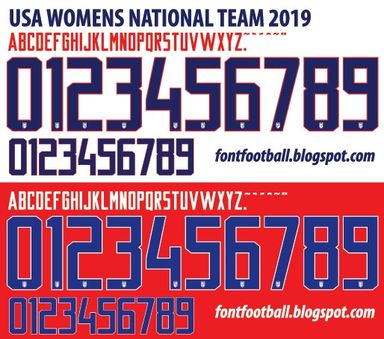 Font Vector USA Womens National Team World Cup 2019 kit