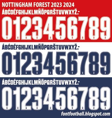 Font Vector Nottingham Forest 2023 2024 kit