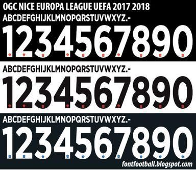 Font Vector OGC Nice Europa League 2017 2018 kit