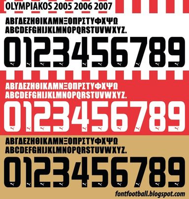 Font Vector Olympiakos FC 2005 2006 2007 kit