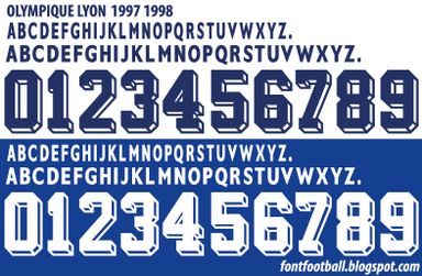 Font Vector Olympique Lyon Lyonnais 1997 1998 kit