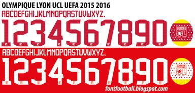Font Vector Olympique Lyon Lyonnais UCL 2015 2016 kit