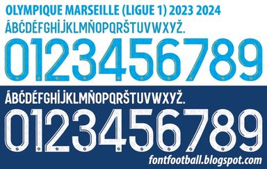 Font Vector Olympique Marseille Ligue 1 2023 2024 kit