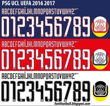 Font Vector PSG UCL 2016 2017 kit