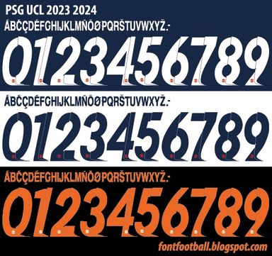 Font Vector PSG UCL 2023 2024 kit