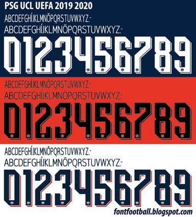 Font Vector PSG UCL 2019 2020 kit