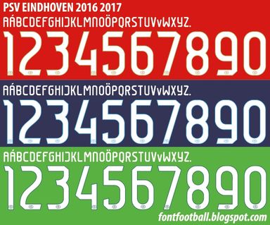 Font Vector PSV Eindhoven 2016 2017 kit