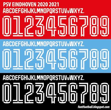 Font Vector PSV Eindhoven 2020 2021 kit