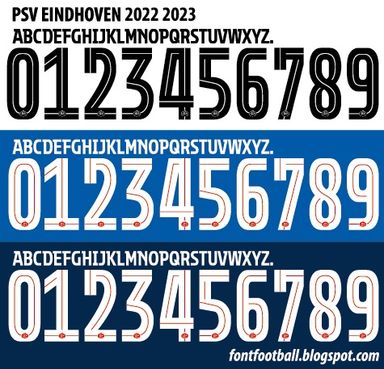 Font Vector PSV Eindhoven 2022 2023 kit