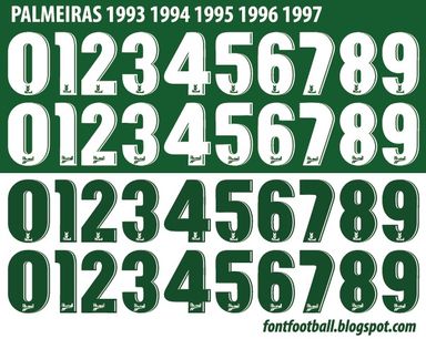 Font Vector Palmeiras 1993 1994 1995 1996 1997 kit