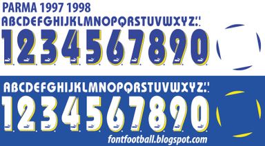 Font Vector Parma 1997 1998 kit