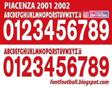 Font Vector Piacenza 2001 2002 kit