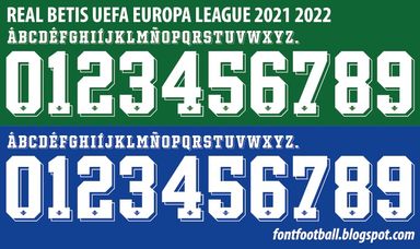 Font Vector Real Betis Europa League 2021 2022 kit