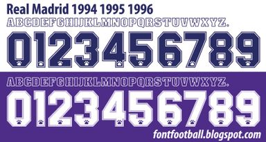 Font Vector Real Madrid 1994 1995 1996 kit