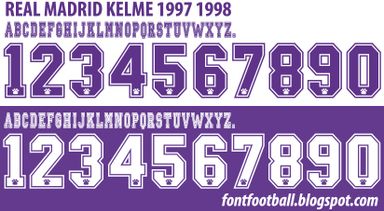 Font Vector Real Madrid 1997 1998 kit