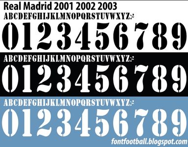 Font Vector Real Madrid 2001 2002 2003 Kit