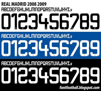Font Vector Real Madrid 2008 2009 kit