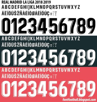 Font Vector Real Madrid La Liga 2018 2019 kit