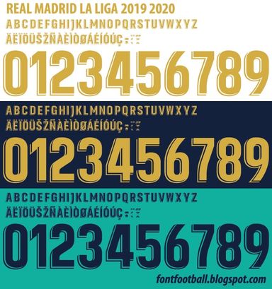 Font Vector Real Madrid La Liga 2019 2020 kit