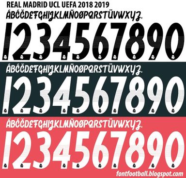 Font Vector Real Madrid UCL 2018 2019 kit
