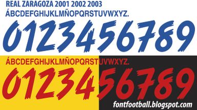 Font Vector Real Zaragoza 2001 2002 2003 kit