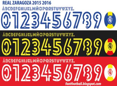 Font Vector Real Zaragoza 2015 2016 kit