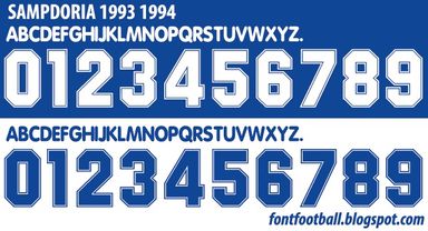 Font Vector Sampdoria 1993 1994 kit