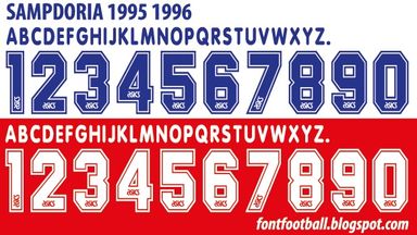 Font Vector Sampdoria 1995 1996 kit