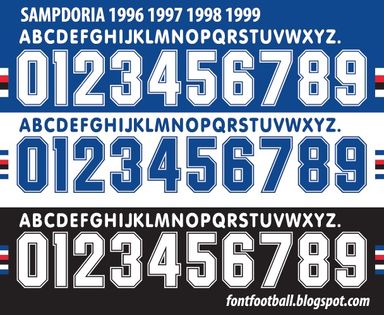Font Vector Sampdoria 1996 1997 1998 1999 kit