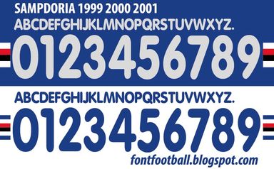 Font Vector Sampdoria 1999 2000 2001 kit