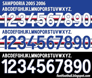 Font Vector Sampdoria 2005 2006 kit