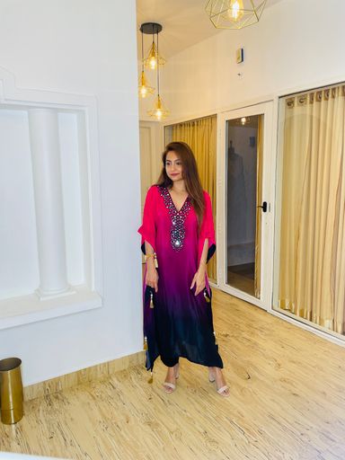 Pink Ombré Kaftan Set