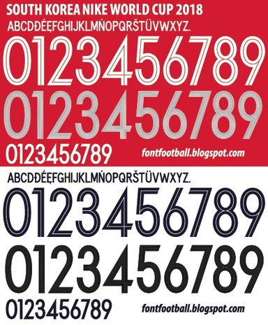 Font Vector South Korea Nike World Cup 2018 kit