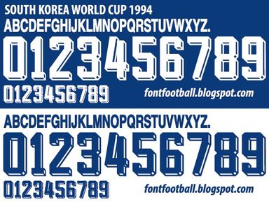 Font Vector South Korea World Cup 1994 kit