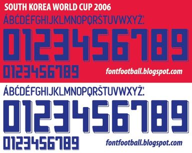 Font Vector South Korea World Cup 2006 kit