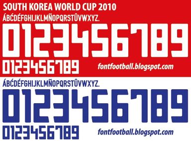 Font Vector South Korea World Cup 2010 kit