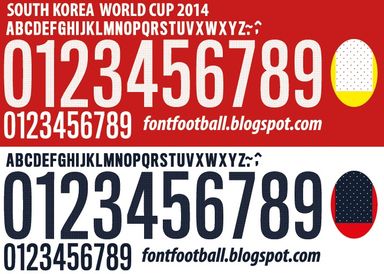 Font Vector South Korea World Cup 2014 kit