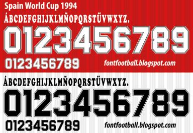 Font Vector Spain World Cup 1994 kit