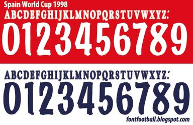 Font Vector Spain World Cup 1998 kit