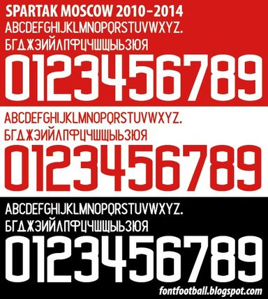 Font Vector Spartak Moscow 2010 2011 2012 2013 2014 kit