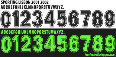 Font Vector Sporting Lisbon 2001 2002 kit
