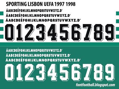 Font Vector Sporting Lisbon UCL 1997 1998 kit