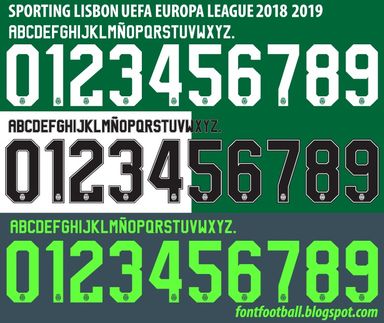 Font Vector Sporting Lisbon Europa League 2018 2019 kit